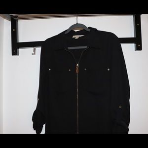 MK black blouse with zipper.